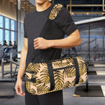 Yellow Monstera Leaves Pattern Print Gym Bag