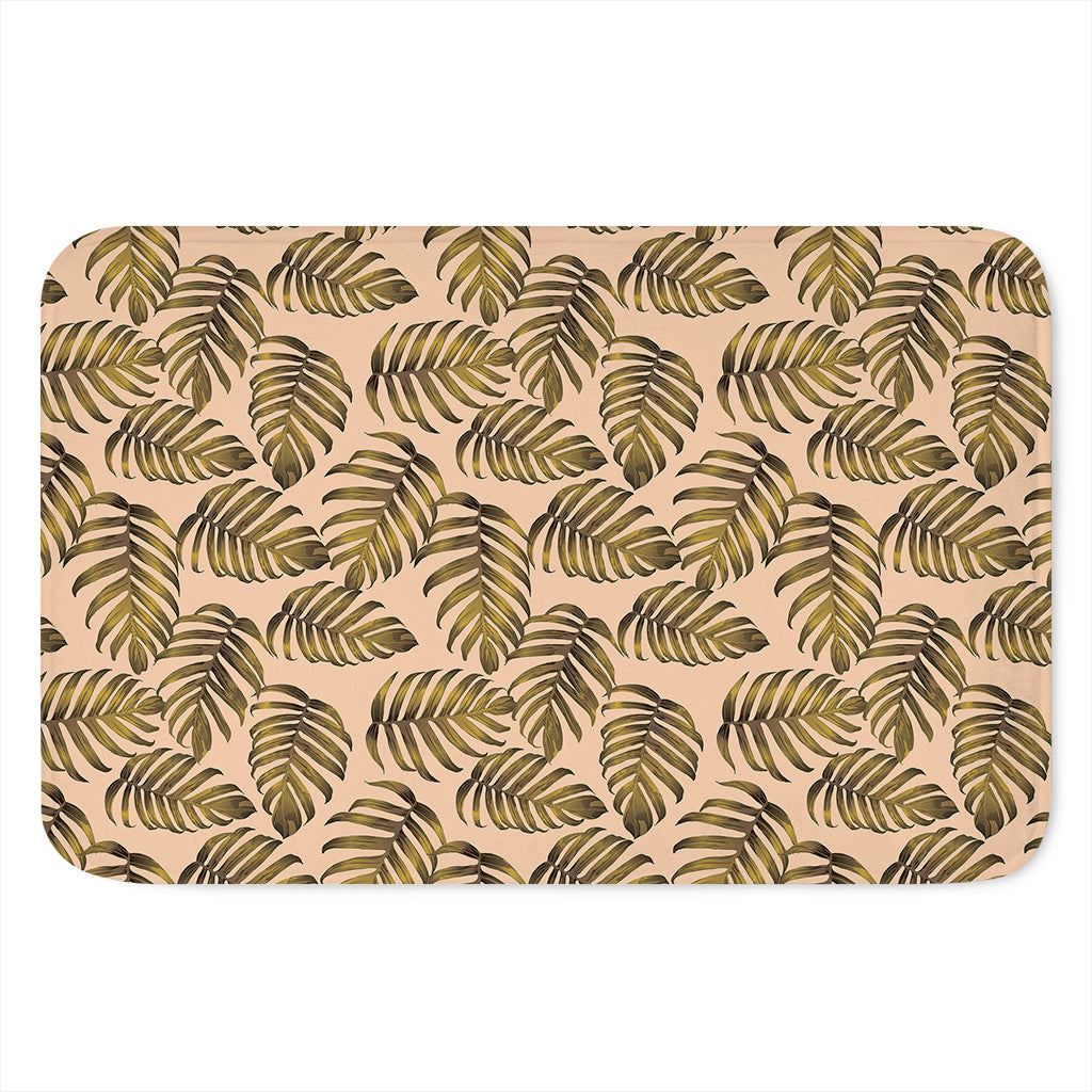 Yellow Monstera Leaves Pattern Print Indoor Door Mat