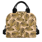 Yellow Monstera Leaves Pattern Print Insulated Lunch Bag