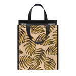 Yellow Monstera Leaves Pattern Print Insulated Lunch Tote