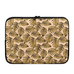 Yellow Monstera Leaves Pattern Print Laptop Sleeve