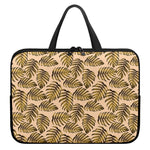 Yellow Monstera Leaves Pattern Print Laptop Sleeve With Handle