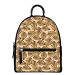 Yellow Monstera Leaves Pattern Print Leather Backpack