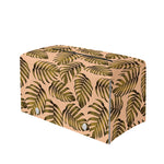 Yellow Monstera Leaves Pattern Print Leather Tissue Box Cover