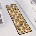 Yellow Monstera Leaves Pattern Print Long Kitchen Mat