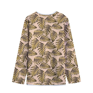 Yellow Monstera Leaves Pattern Print Long Sleeve Short Coat