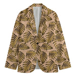 Yellow Monstera Leaves Pattern Print Men's Blazer