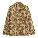 Yellow Monstera Leaves Pattern Print Men's Blazer