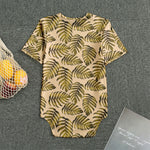 Yellow Monstera Leaves Pattern Print Men's Bodysuit