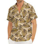 Yellow Monstera Leaves Pattern Print Men's Deep V-Neck Shirt