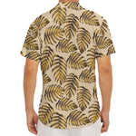 Yellow Monstera Leaves Pattern Print Men's Deep V-Neck Shirt