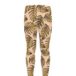 Yellow Monstera Leaves Pattern Print Men's leggings