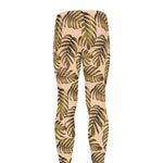 Yellow Monstera Leaves Pattern Print Men's leggings