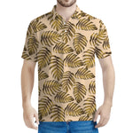 Yellow Monstera Leaves Pattern Print Men's Polo Shirt