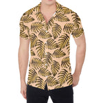 Yellow Monstera Leaves Pattern Print Men's Shirt