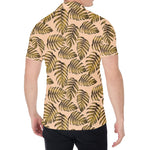 Yellow Monstera Leaves Pattern Print Men's Shirt
