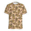 Yellow Monstera Leaves Pattern Print Men's Athletic T-Shirt