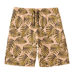Yellow Monstera Leaves Pattern Print Men's Swim Trunks