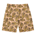 Yellow Monstera Leaves Pattern Print Men's Swim Trunks