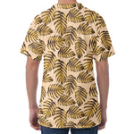 Yellow Monstera Leaves Pattern Print Men's Velvet T-Shirt