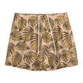 Yellow Monstera Leaves Pattern Print Mesh Shorts