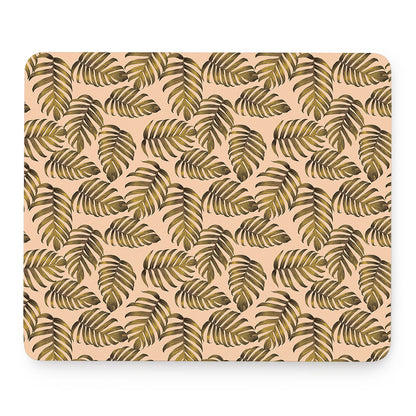 Yellow Monstera Leaves Pattern Print Mouse Pad