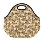 Yellow Monstera Leaves Pattern Print Neoprene Lunch Bag