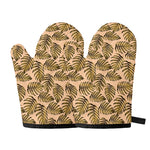 Yellow Monstera Leaves Pattern Print Oven Mitts