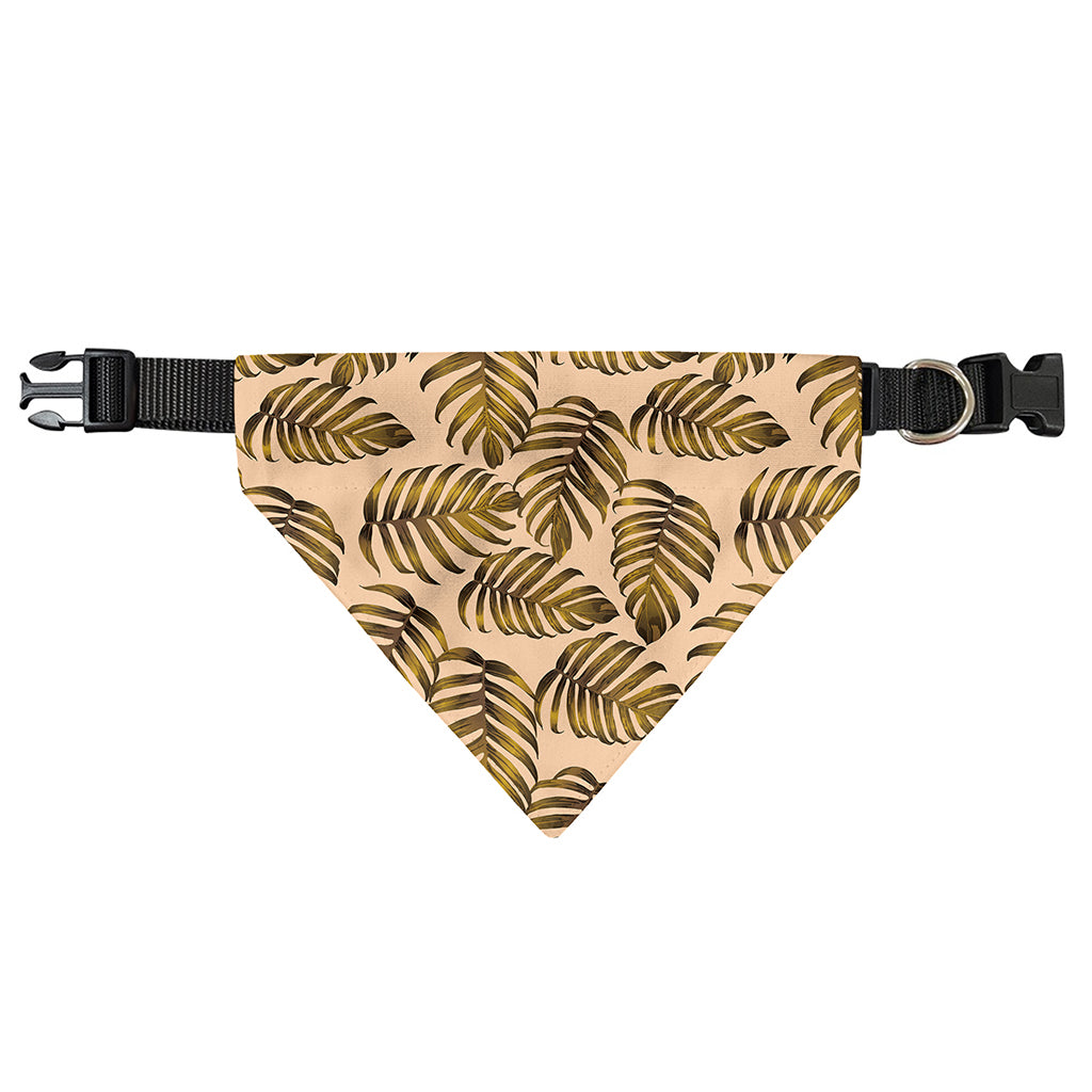 Yellow Monstera Leaves Pattern Print Over The Collar Dog Bandana