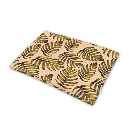 Yellow Monstera Leaves Pattern Print Pet Cooling Mat Cover