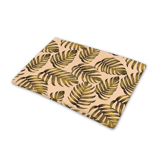 Yellow Monstera Leaves Pattern Print Pet Cooling Mat Cover
