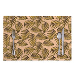 Yellow Monstera Leaves Pattern Print Placemat