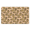 Yellow Monstera Leaves Pattern Print Polyester Doormat