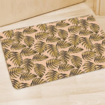 Yellow Monstera Leaves Pattern Print Polyester Doormat