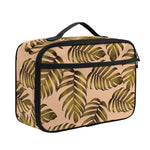 Yellow Monstera Leaves Pattern Print Portable Lunch Bag