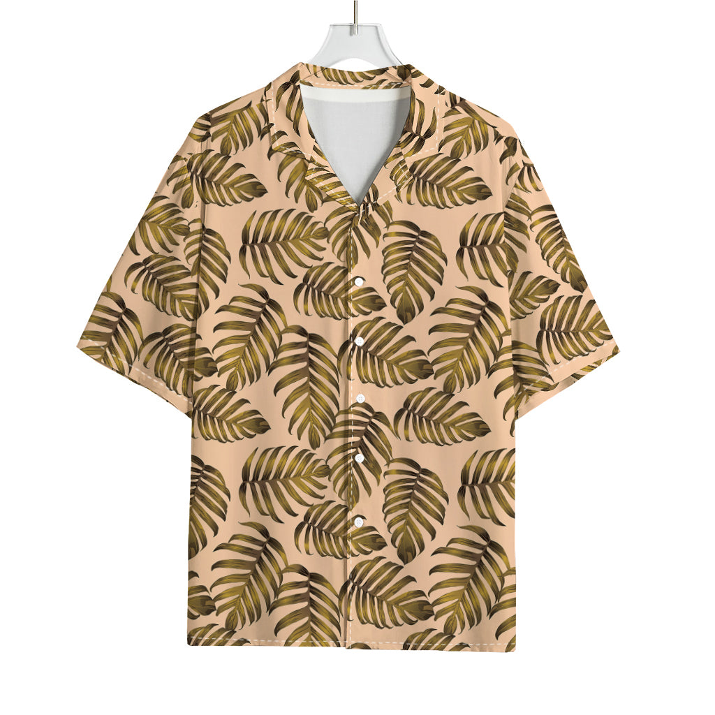Yellow Monstera Leaves Pattern Print Rayon Hawaiian Shirt