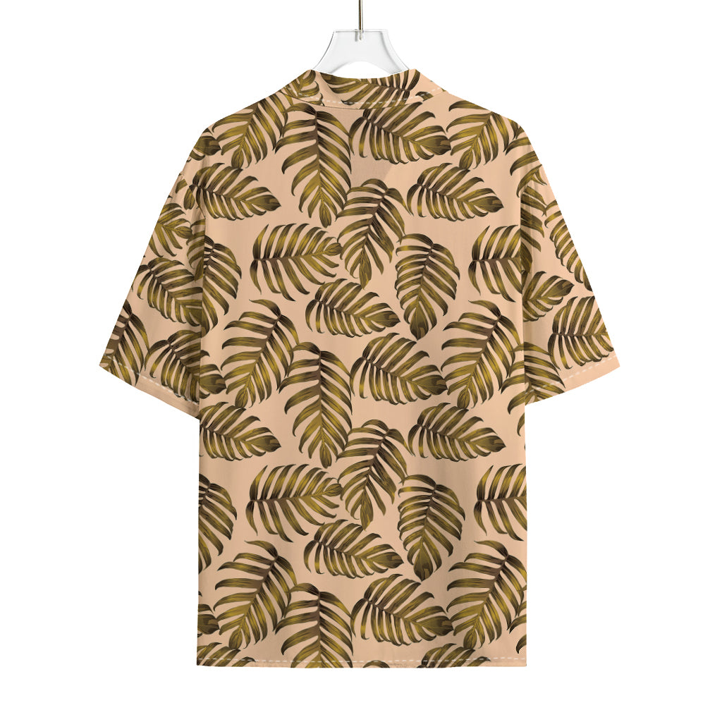 Yellow Monstera Leaves Pattern Print Rayon Hawaiian Shirt