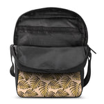 Yellow Monstera Leaves Pattern Print Rectangular Crossbody Bag