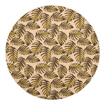 Yellow Monstera Leaves Pattern Print Round Blanket