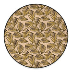 Yellow Monstera Leaves Pattern Print Round Floor Mat