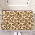 Yellow Monstera Leaves Pattern Print Rubber Doormat