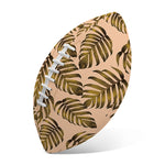 Yellow Monstera Leaves Pattern Print Rugby Ball