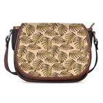 Yellow Monstera Leaves Pattern Print Saddle Bag