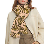 Yellow Monstera Leaves Pattern Print Scarf