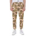Yellow Monstera Leaves Pattern Print Joggers