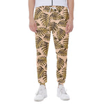 Yellow Monstera Leaves Pattern Print Scuba Joggers