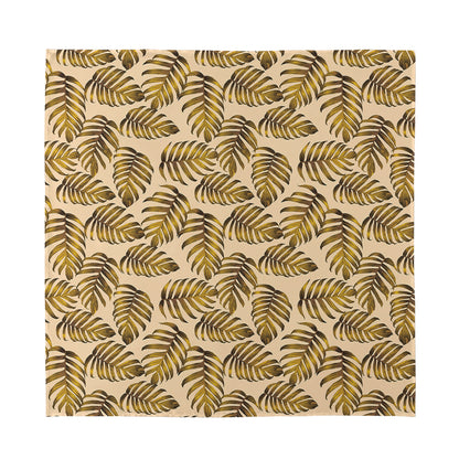Yellow Monstera Leaves Pattern Print Silk Bandana