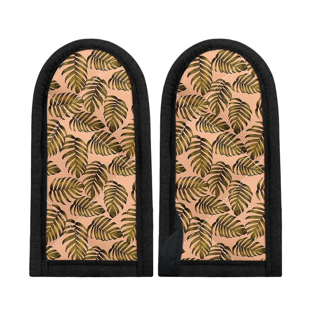 Yellow Monstera Leaves Pattern Print Skillet Handle Cover