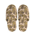 Yellow Monstera Leaves Pattern Print Slippers