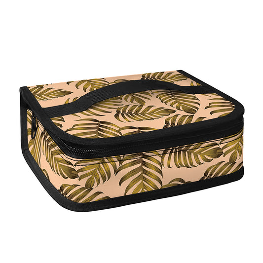 Yellow Monstera Leaves Pattern Print Small Lunch Bag